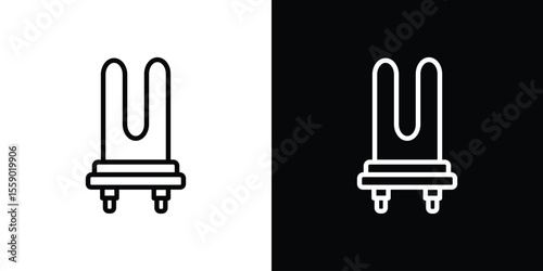 Heating element icon in thin stroke and flat style.