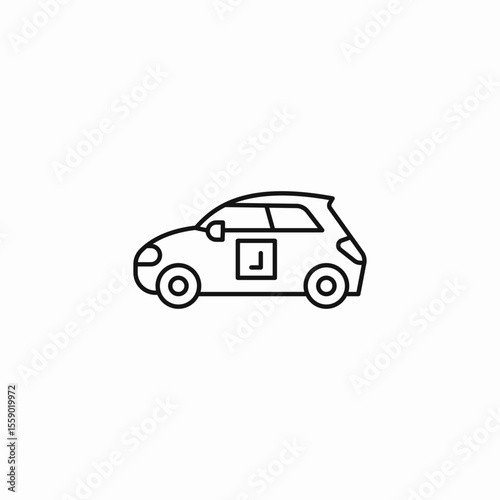 learner driver car icon sign vector