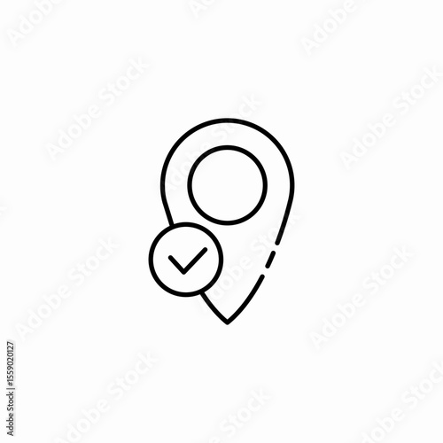 location check mark icon sign vector