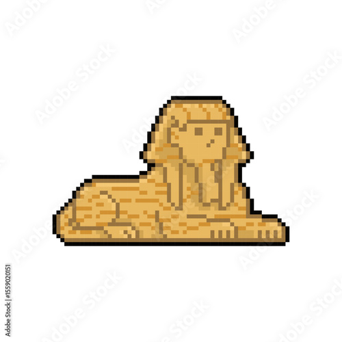 egypt sphinx statue pixel art