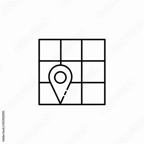 location grid map icon sign vector