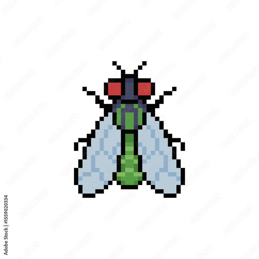 Fototapeta premium fly insect icon pixel art