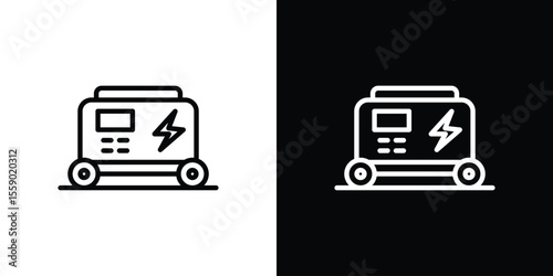 Generator icon in thin stroke and flat style.