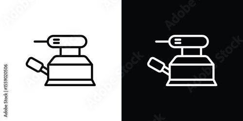 Floor sanding machine icon in thin stroke and flat style.
