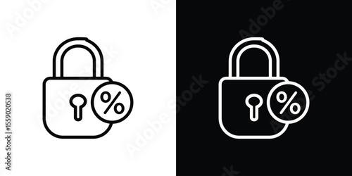 Fixed rate mortgage icon in thin stroke and flat style.