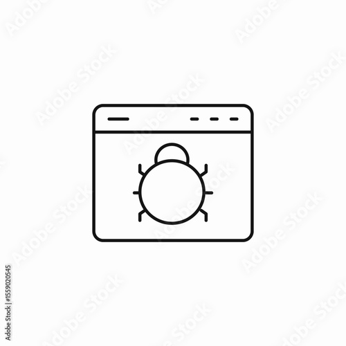 malware bug browser icon sign vector