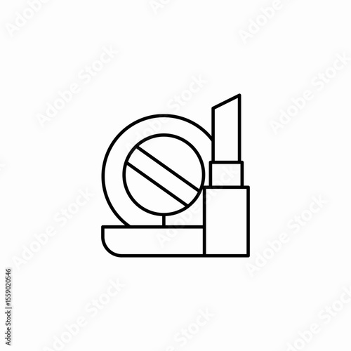 makeup compact lipstick icon sign vector
