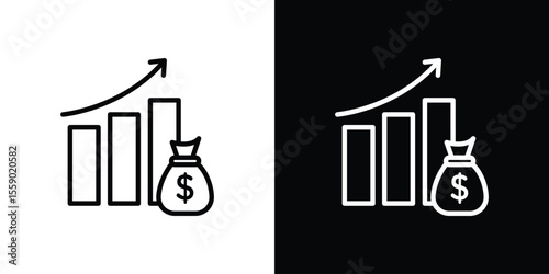 Fiscal policy icon in thin stroke and flat style.