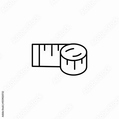 measuring tape rolled icon sign vector