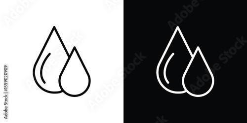 Drop icon in thin stroke and flat style.