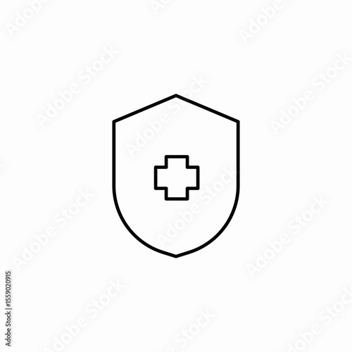 medical shield cross icon sign vector