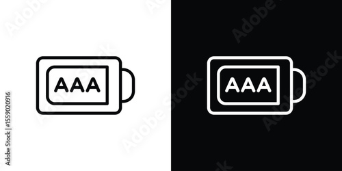 AAA battery icon in thin stroke and flat style.