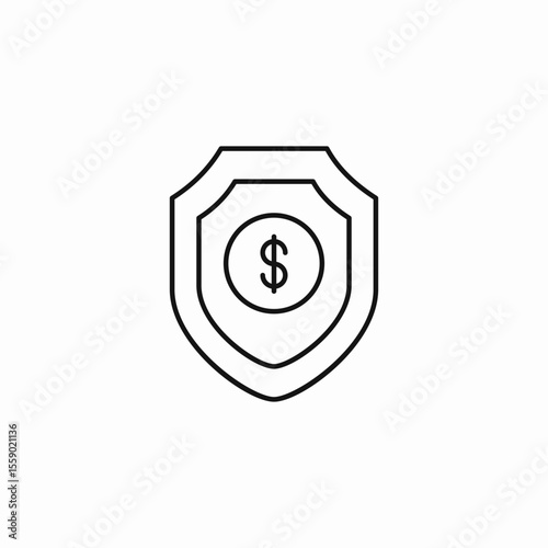 money shield protection icon sign vector