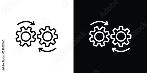Devops icon in thin stroke and flat style.