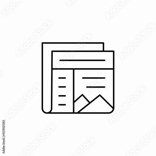 newspaper document pages icon sign vector