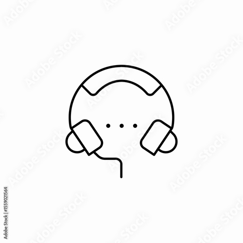 over ear headphones icon sign vector