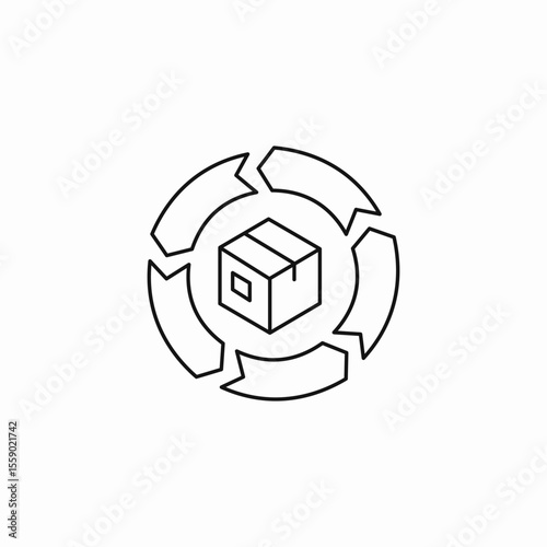 package shipping cycle icon sign vector