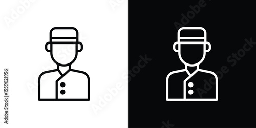 Concierge icon in thin stroke and flat style.