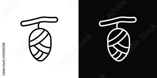 Cocoon icon in thin stroke and flat style.