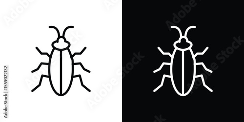 Cockroach icon in thin stroke and flat style.