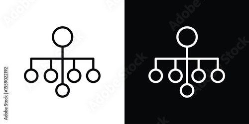 classification icon in thin stroke and flat style.