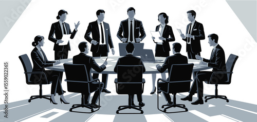 Businesspeople Meeting Around a Conference Table