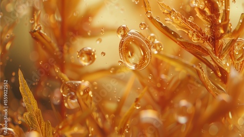 Amber with trapped plant material and air bubbles.  Close-up view showing intricate detail.
