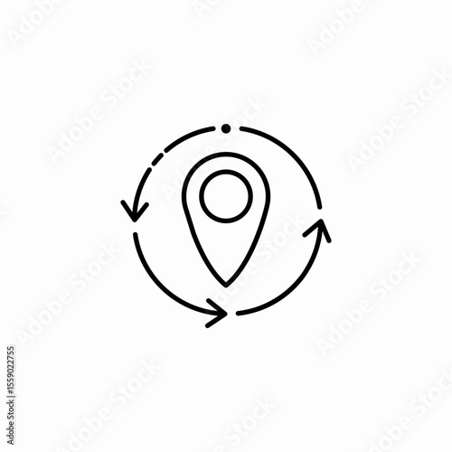reroute location tracking icon sign vector