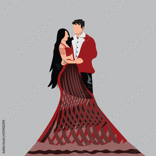 Beautiful Romantic bride couple