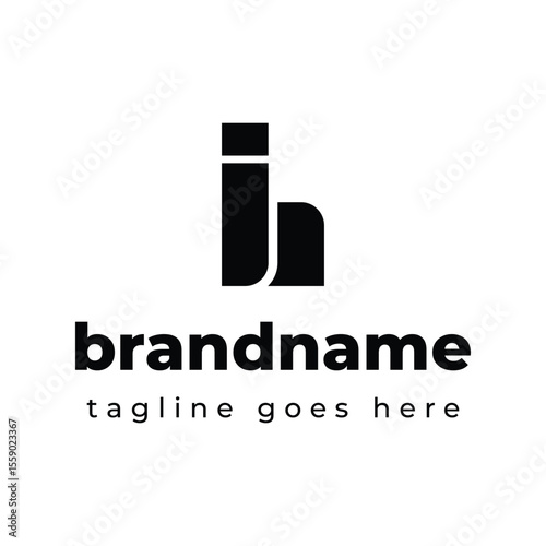 Letters IH Monogram Logo, suitable for any business with HI or IH initials