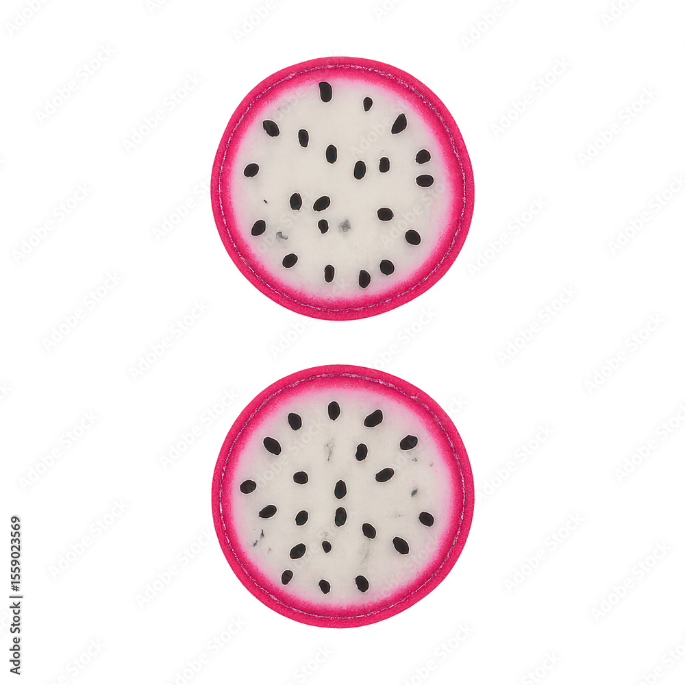 Fototapeta premium PNG Vibrant sliced dragon fruit.