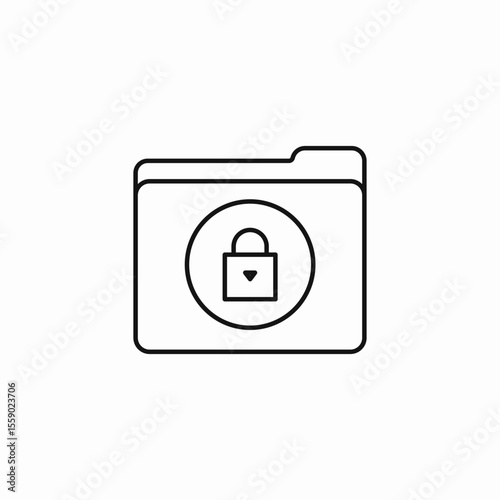 secured single folder icon sign vector