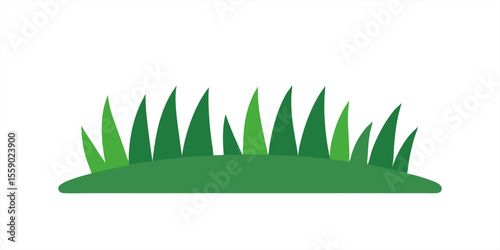 Dewy grass field vector clip art on transparent background for web and graphic design