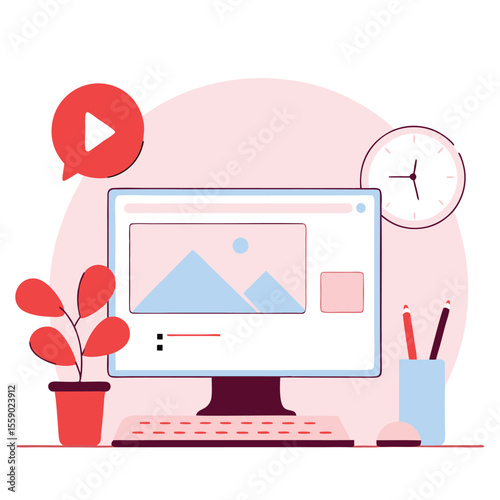 Digital content creation and video editing on a computer