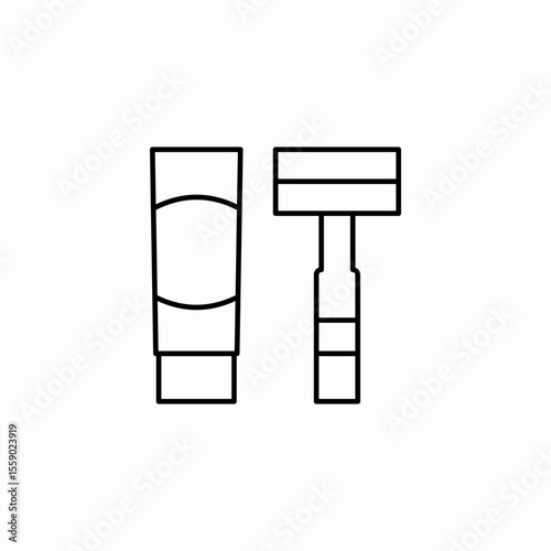 shaving razor cream icon sign vector