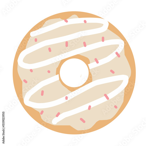 Doughnut with dwert white sugar on it
