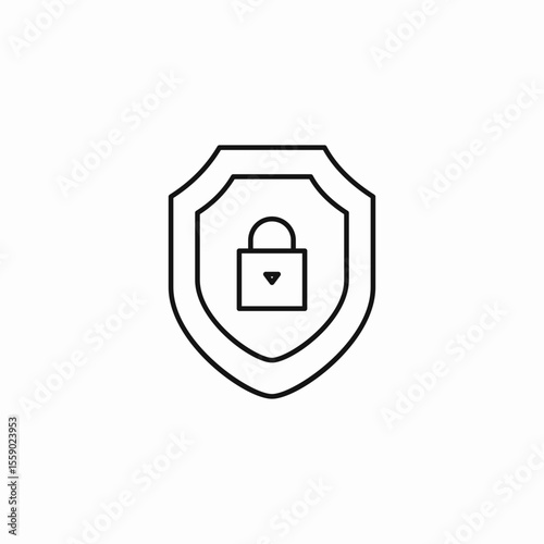 shield padlock protection icon sign vector