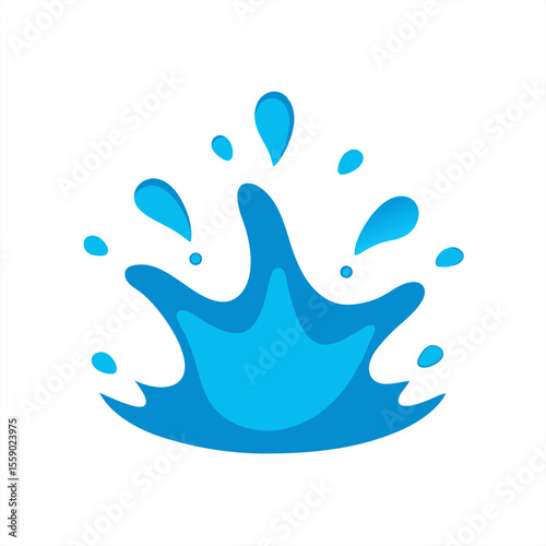 Dynamic splash from water surface with droplet vector on transparent background for web and graphic design