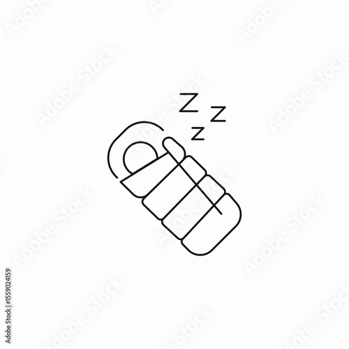 sleeping bag rest icon sign vector