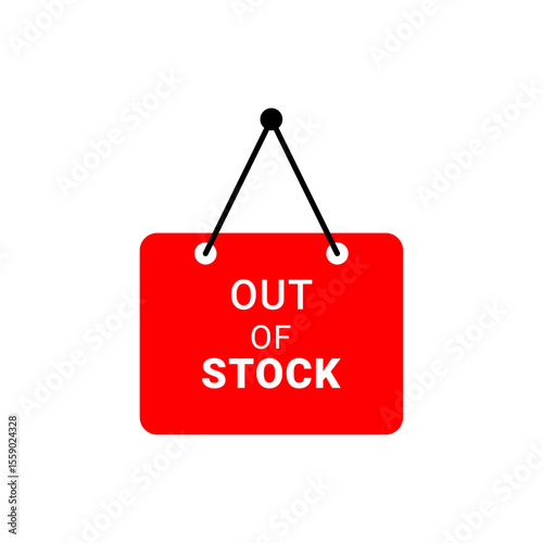 Out of Stock Hanging Sign Labels Vector 