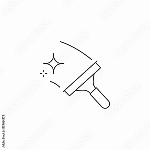 squeegee cleaning sparkle icon sign vector