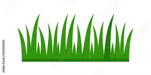 Fresh cut grass strip vector illustration on transparent background for web and graphic design