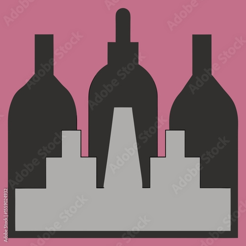 silhouette of wine bottle