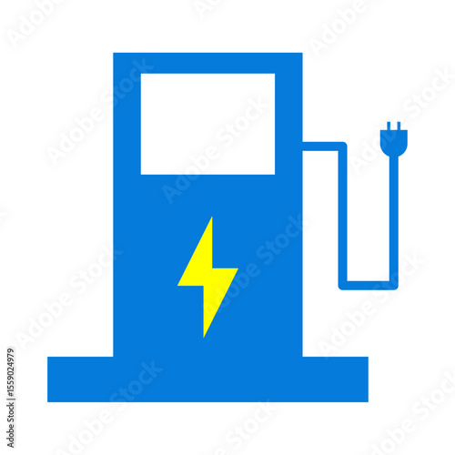Electric Vehicle Charging Station Icon Vector Illustration