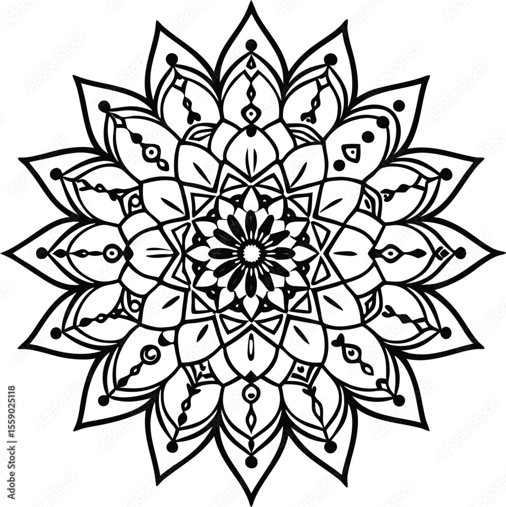 Delicate Henna Style Mandala vector Delicate Henna Style Mandala vector