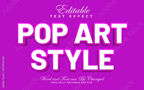 Pop Art 3D editable text effect in purple style