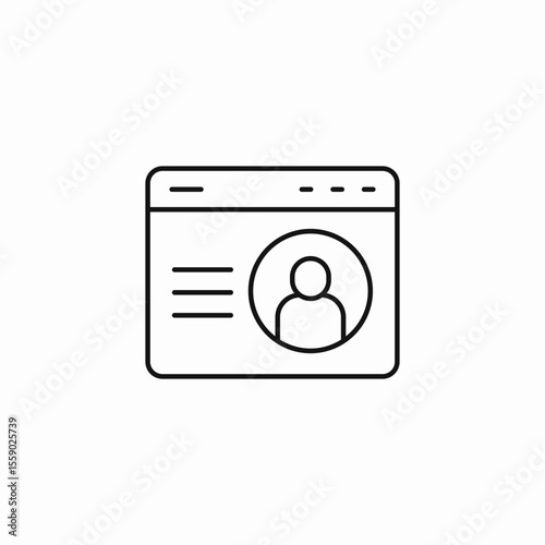 user profile browser icon sign vector