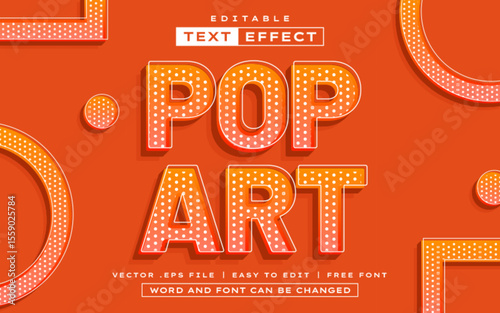 Pop Art 3D editable text effect in memphis style