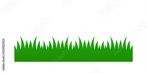 Green lawn grass border clipart vector on transparent background for web and graphic design