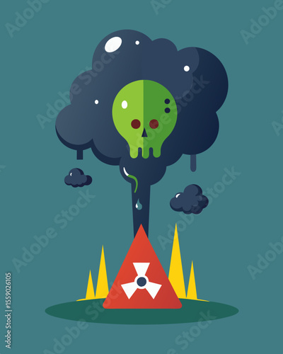 The toxicity of their discussion was so strong it was like walking through a dangerous noxious fog.. Vector illustration
